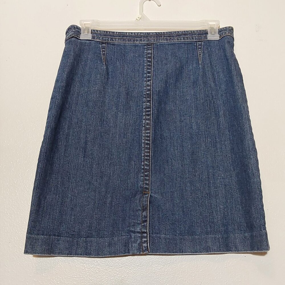Jones New York Stretch Denim Pencil Skirt - 12 - Good Condition - Picture 2 of 5